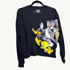 Looney Tunes Graphic Long Sleeve Tee Size XL 100% Cotton